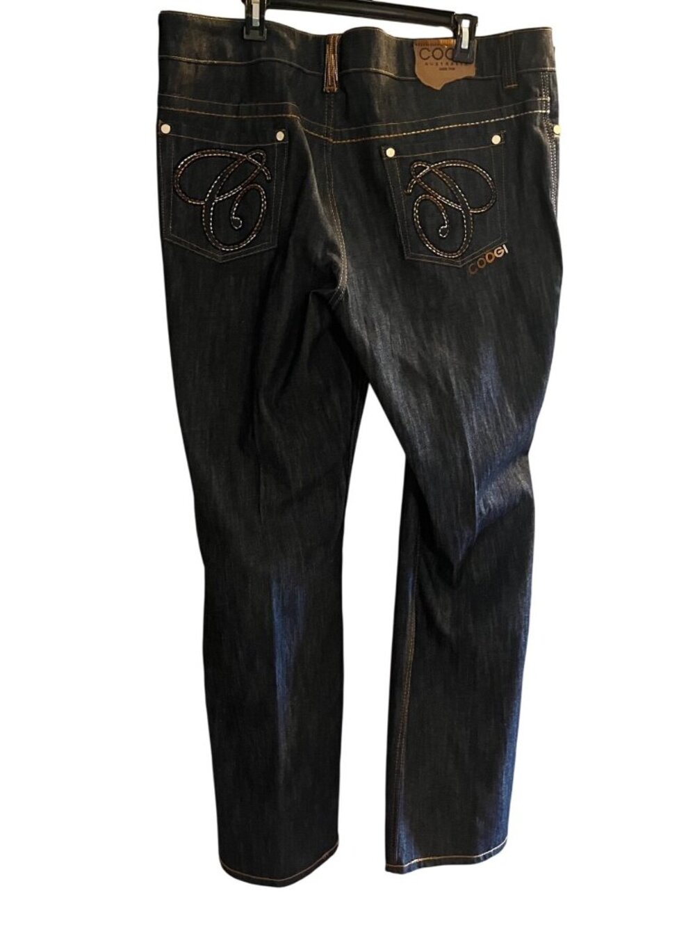 Coogi Womens Plus Size 22 Dark Wash Denim Jeans With Embroidered Pockets NWT